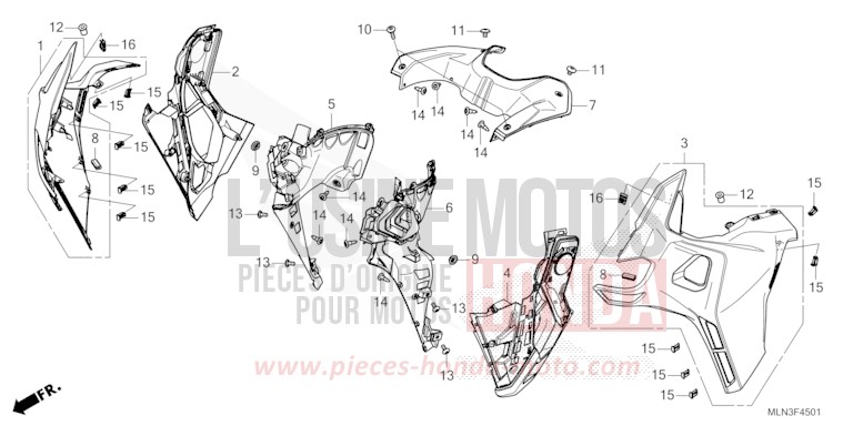 CARENAGE MILIEU (2) de Africa Twin DCT PEARL GLARE WHITE (NHB53) 2024